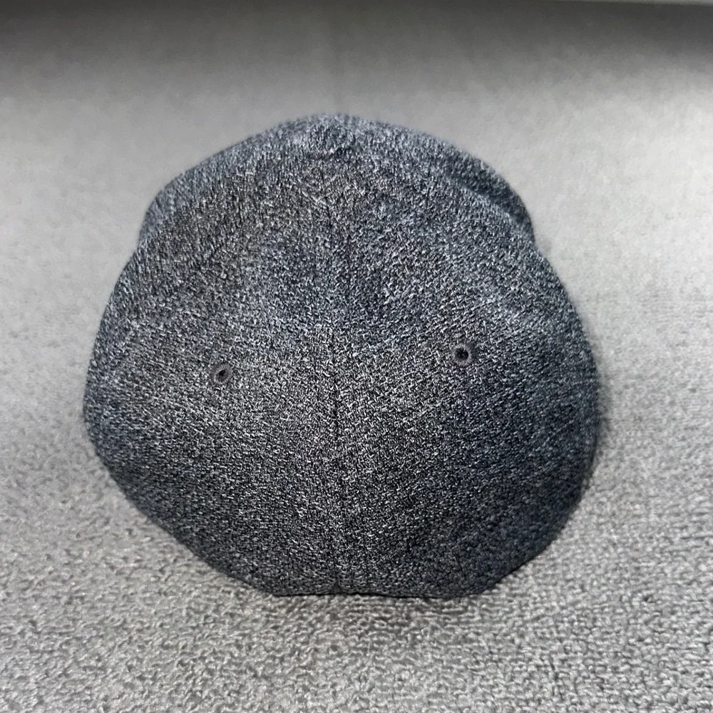 Flexfit x Yupoong Hat Men S-M Gray Heathered Nirvana Smiley Stretch Grunge Rock‎